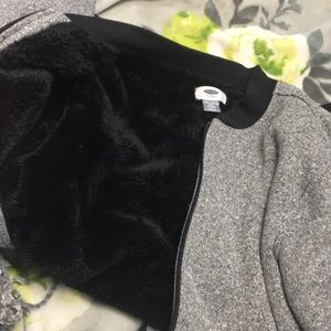 Fluffy Black inside zip up jacket